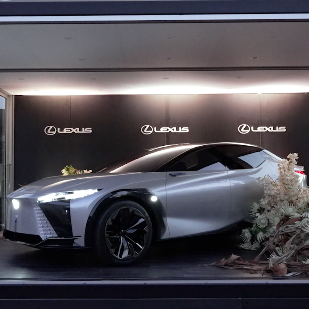 Lit up LF-Z concept vehicle at Flemington Racecourse